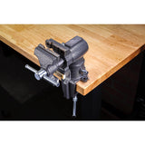 Toolsmith 2-1/2 inch Mini Jaw Portable Clamp-on Table Bench Third Hand Vise Swivels and Rotates 360°, 1-1/2 inch and 2-1/2 inch Jaws, Soft Jaw Toolsmith