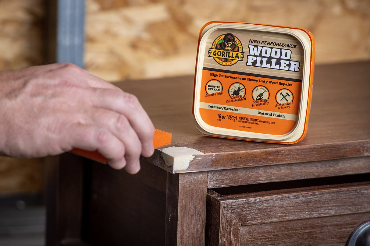 Gorilla All Purpose Wood Filler Wood Repair Kit with Putty Knife and Sanding Block Gorilla