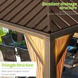 Aoxun 12' x 20' Permanent Hardtop Gazebo with Galvanized Steel Double Roof and Aluminum Frames Outdoor Large Pavilion Gazebo for Patio Deck Garden, Aoxun