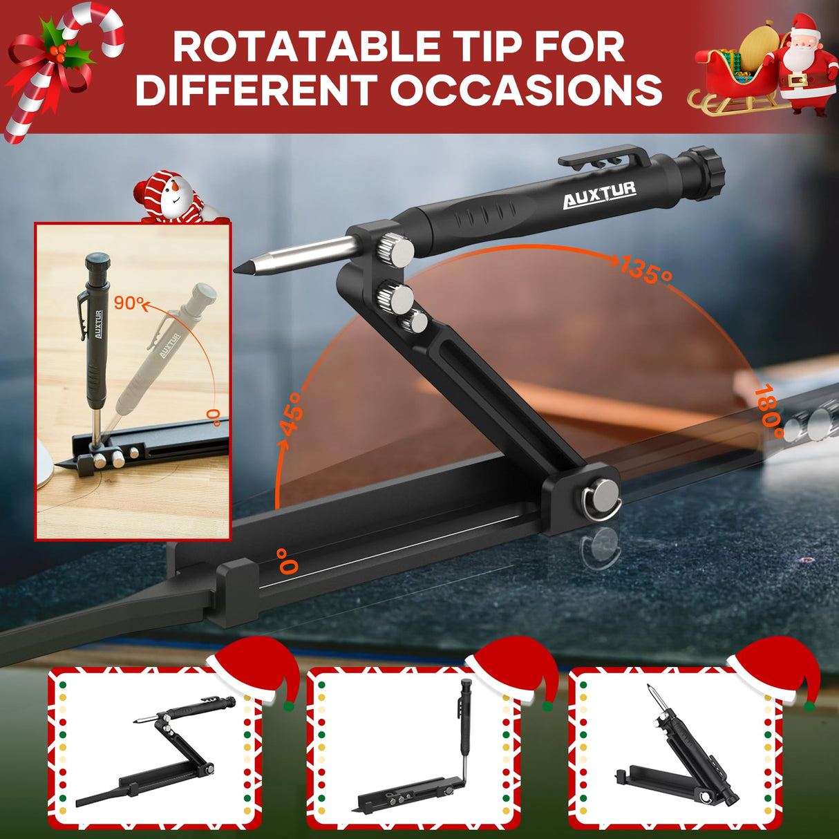 AUXTUR Contour Gauge Scribeing Tool,Supergauge Shape and Outline Tool with Aluminum Alloy,Woodworking Tools,Carpenter Pencil Holder for Marking Gauge AUXTUR