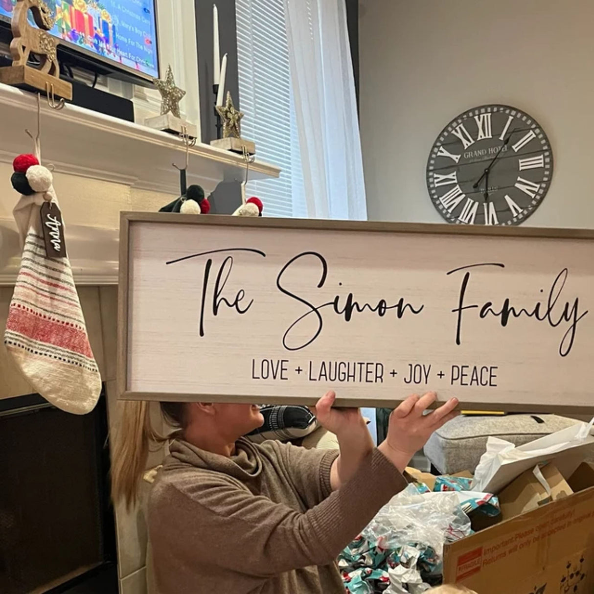 Personalized Framed Wooden Family Name Sign Last Name Wall Decor for Home Personalized Wedding Gifts For Couples Last Name Signs Personalized (10" x MRC Wood Products