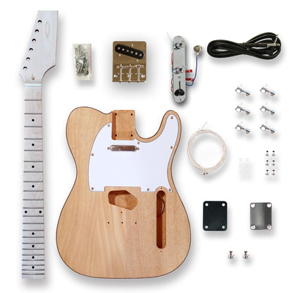 BexGears DIY Electric Guitar Kits for TL style Okoume wood Body maple neck & maple fingerboard - WoodArtSupply