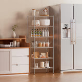 Finnhomy 6-Tier Wire Shelving Unit Adjustable Steel Wire Rack Shelving 6 Shelves Steel Storage Rack or Two 3 Tier Shelving Units with PE mat and Finnhomy