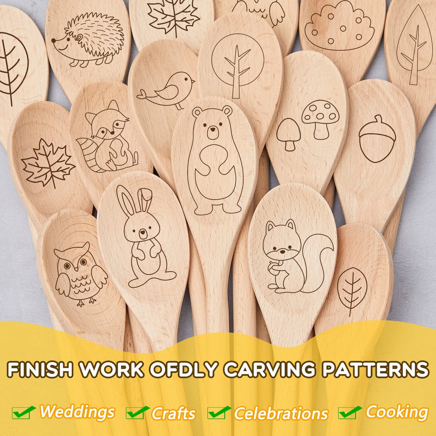 40 Pieces 12 Inch Wooden Kitchen Spoons Long Handle Wooden Cooking Mixing Oval Spoons Wooden Tasting Spoons Mixing Baking Serving Utensils Puppets Meanplan