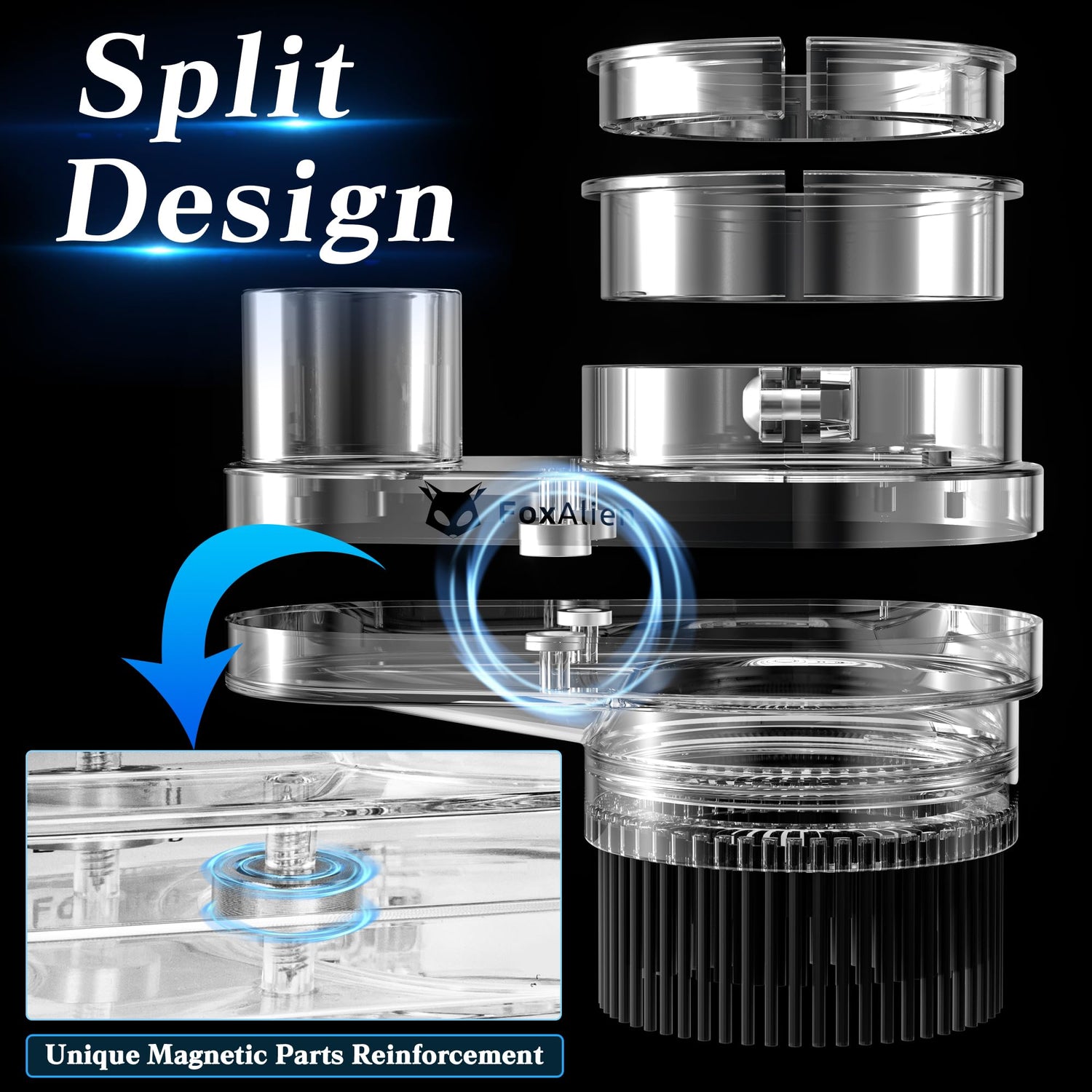 FoxAlien 69mm Diameter Dust Shoe for CNC Router Machine, Compatible with 52mm Spindle Motor and 65mm Router, Hose Diameter 38mm FoxAlien