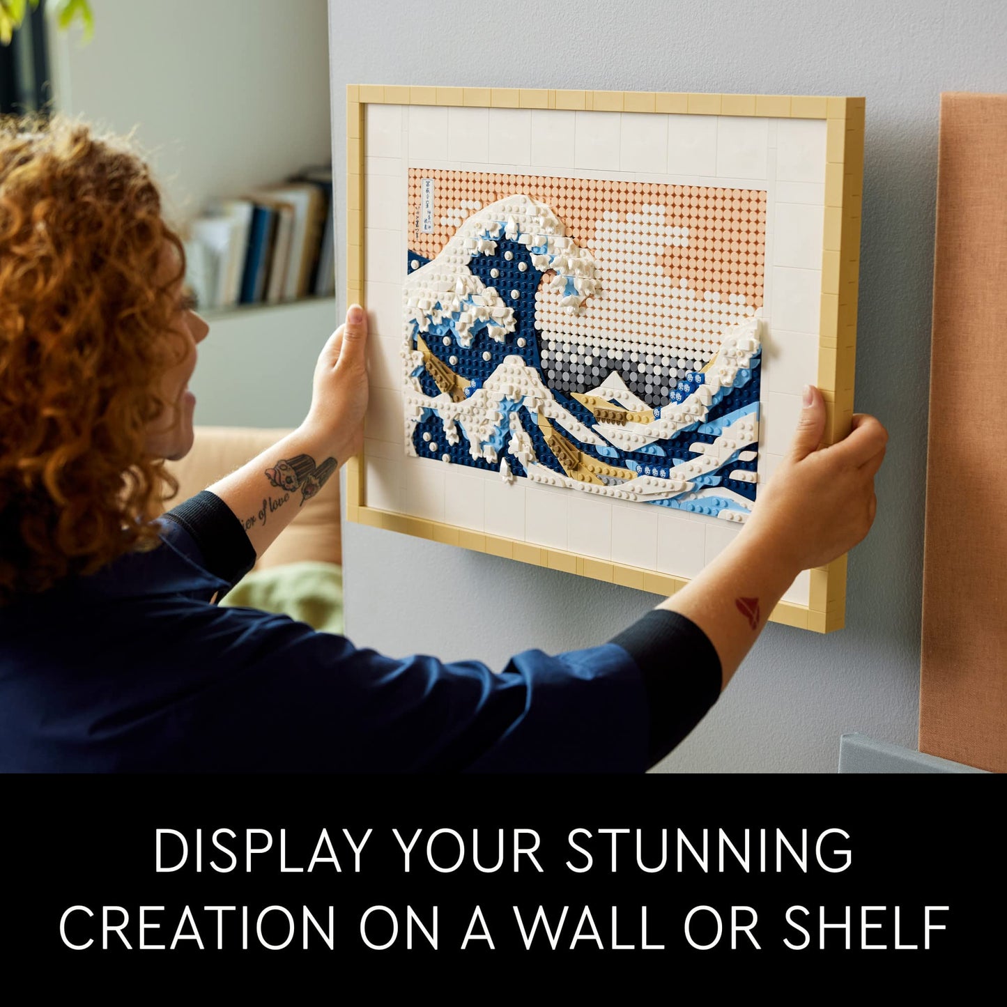 LEGO Art Hokusai – The Great Wave 31208, 3D Japanese Wall Art Craft Kit, Framed Ocean Canvas, Creative Activity Hobbies for Adults, DIY Home, Office