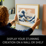 LEGO Art Hokusai – The Great Wave 31208, 3D Japanese Wall Art Craft Kit, Framed Ocean Canvas, Creative Activity Hobbies for Adults, DIY Home, Office LEGO