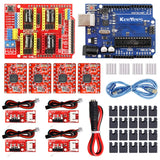 KeeYees Professional 3D Printer CNC Kit with E-Tutorial - CNC Shield Expansion Board V3.0 Board A4988 Stepper Motor Driver DC Power Cable Mechanical KeeYees