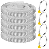4'' x 50' Flexible PVC Dust Collection Hose with Stainless Steel Hose Clamps Clear Vacuum Hose Dust Collection Fittings Dust Collector Accessories Amylove