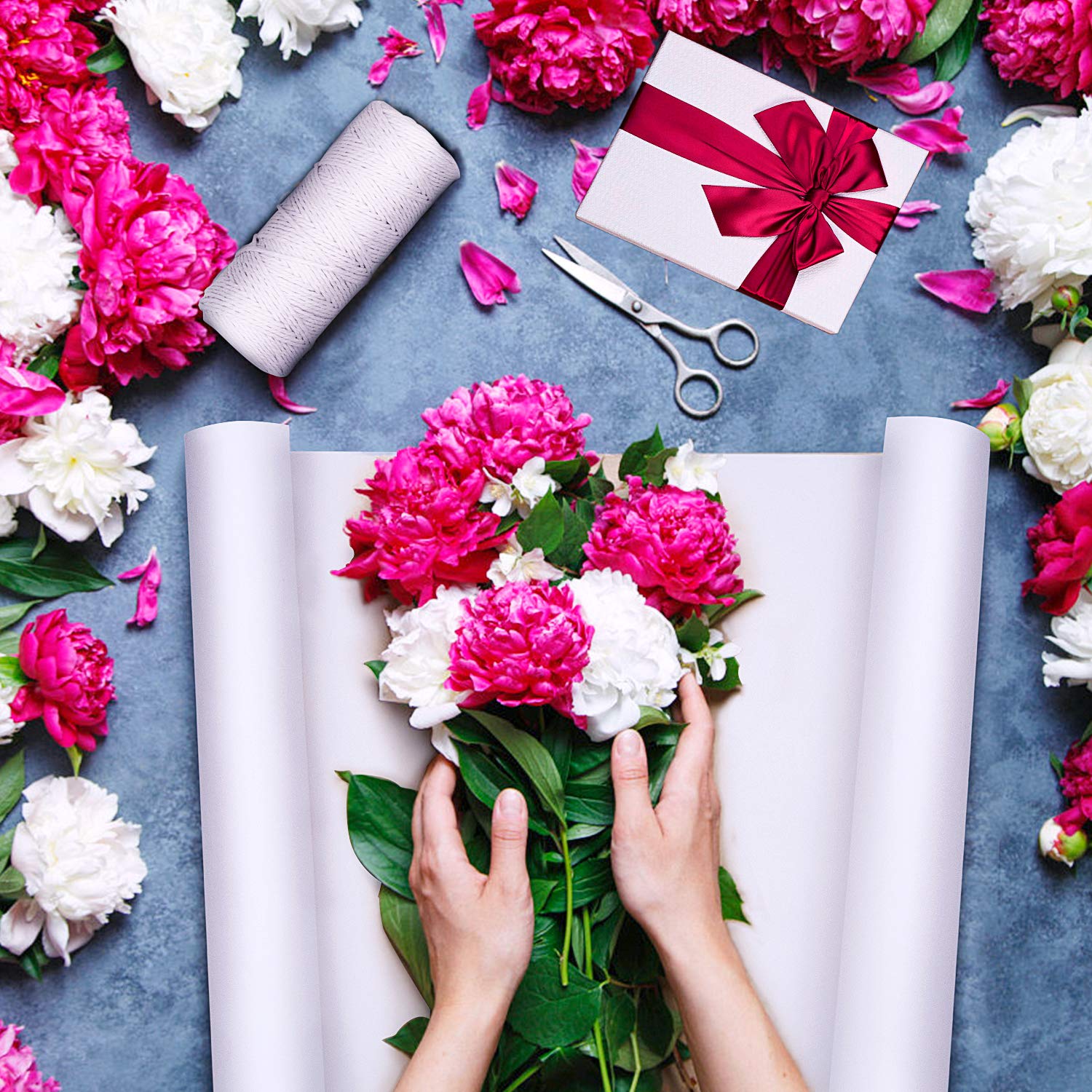 YRYM HT White Kraft Butcher Paper Roll -18 inch x 2100 inch (176 ft) Food Grade White Wrapping Paper for Meats of All Varieties - Unbleached Unwaxed YRYM HT