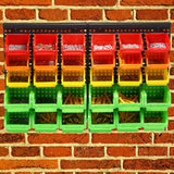 MULSAME Garage Storage Bins With Pegboard, Wall Mounted Parts Rack with 30PCS Bins Organizer, Stackable Garage Plastic Shop Tool, Garage Organizers MULSAME