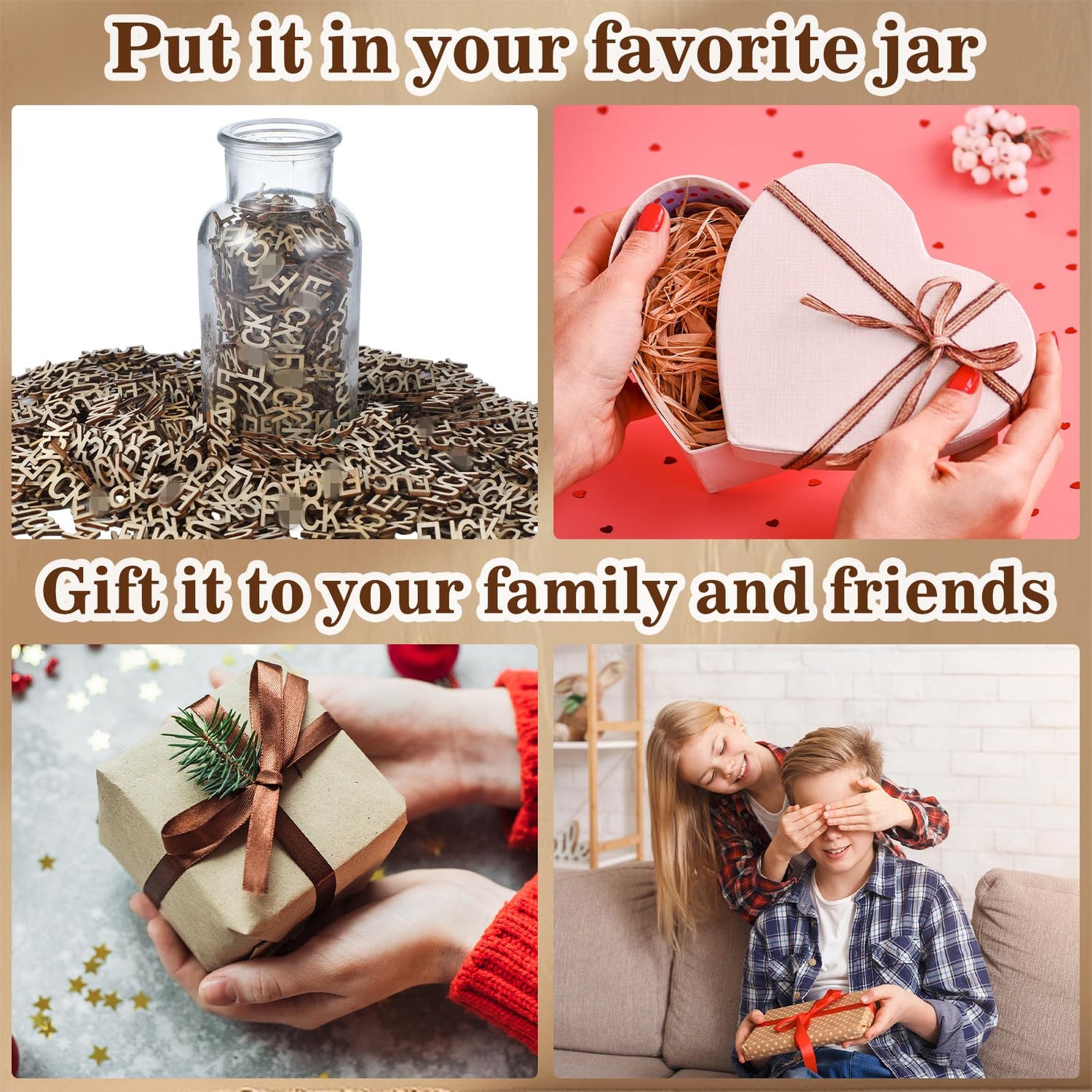 Beeveer 500 Pcs Wooden Words That Symbolize Attitudes Cutouts Bag of Words That Symbolize Attitudes to Give Mini Unfinished Wood Words That Symbolize Beeveer