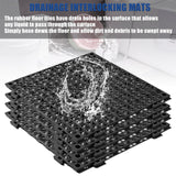 8Pack Drainage Interlocking Floor Tiles, Non-Slip Pool Deck Drain Tiles for Flooring, Soft PVC Splicing Modular Cushion Mats, Rubber Floor Tiles with EVANCENT