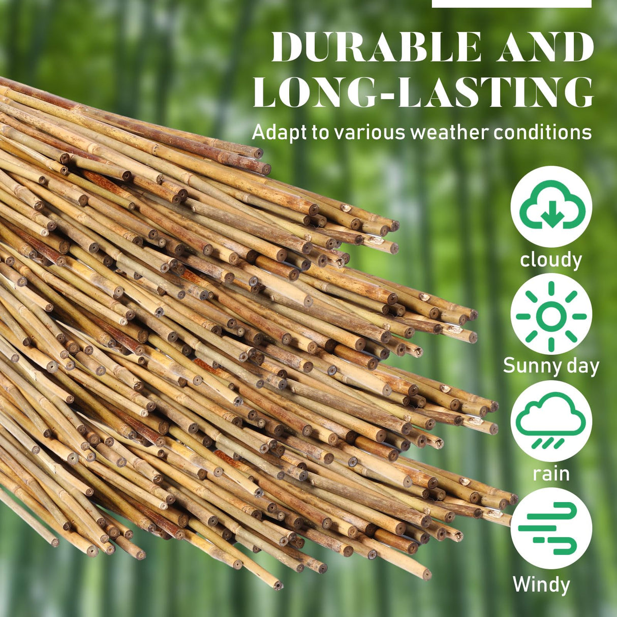 Suclain 100 Pcs Bamboo Plant Stakes Plant Support Stakes Indoor and Outdoor Garden Sticks Garden Stakes for Tomato, Bean, Flowers, Trees Potted and Suclain