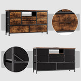 Jojoka 8 Dresser TV Stand with Power Outlet & LED for 55'' TV, Long Dresser for Bedroom with 8 Deep Drawers, Wide Console Table for Storage in Jojoka