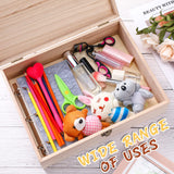 4 Pcs Unfinished Wooden Box with Hinged Lid and Front Clasp Rectangle Wood Box Wooden Storage Box Keepsake Box Natural DIY Craft Stash Boxes for Gift Yookeer