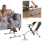 Under-Desk Stationary Bike - Indoor Below-Desk Exercise Pedal Fitness Machine for Legs, Physical Therapy, and Calorie Burn by Wakeman (Black and Wakeman