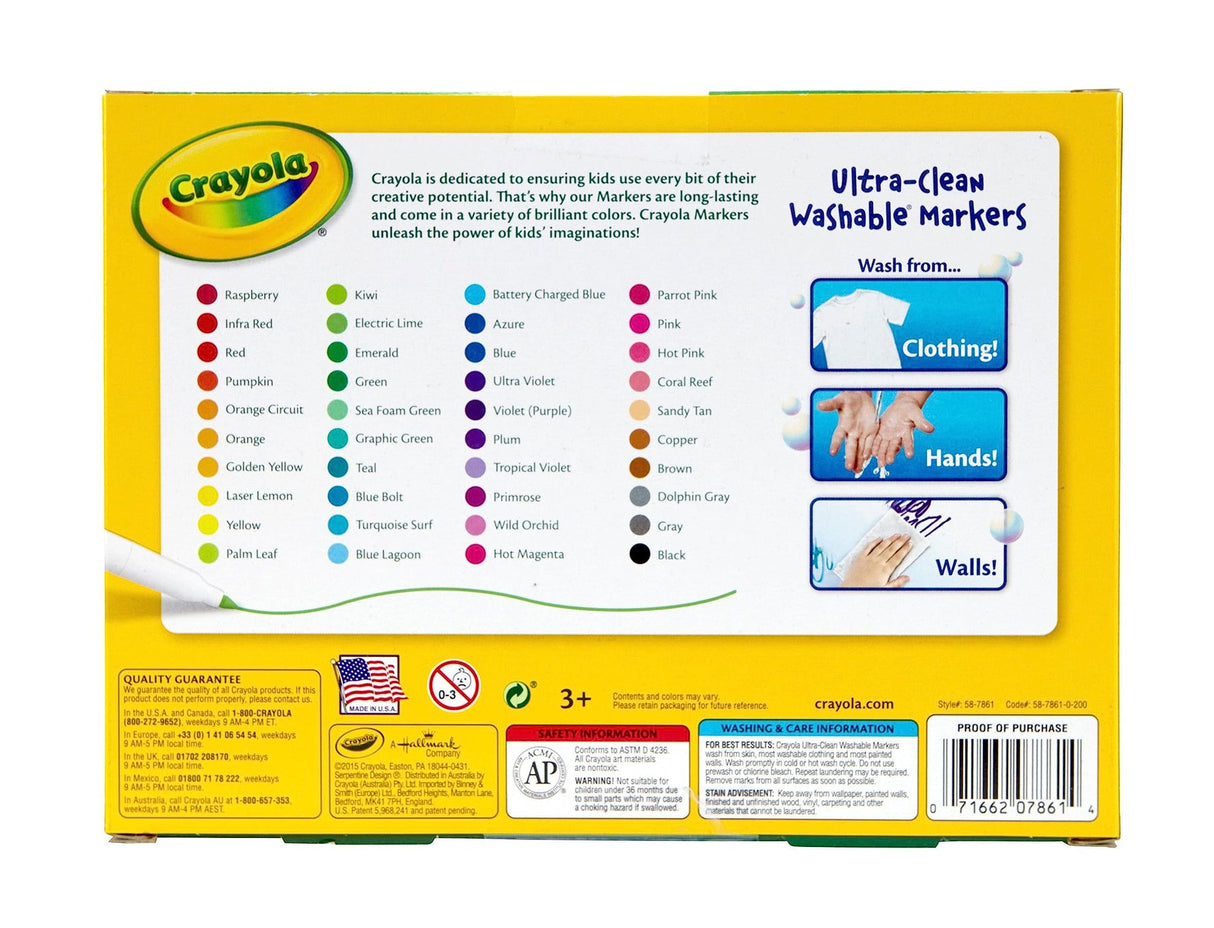 Crayola Ultra Clean Fine Line Washable Markers (40 Count), Colored Markers for Kids, Art Markers, Craft Supplies, Holiday Gifts, 3+ Crayola