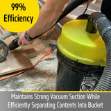 Delmar Tools Patent Pending Shop Vacuum Dust Separator, 99% Separating Efficiency, Included 90° Adapter and Hose Unlike Competitor Versions, Attaches Delmar Tools