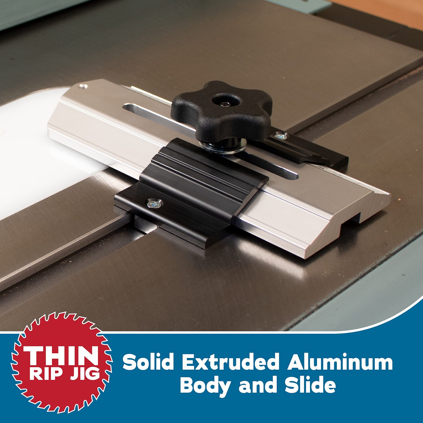 Thin Rip Jig Table Saw Jig for Making Repetitive Narrow Strip Cuts on Table Saws with 3/4" x 3/8" Miter Slots • Also Works with Many Router Tables