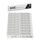 NOKKO Metal Ruler 6 Inch - Pack of 10 - Stainless Steel Ruler Set with Straight Edge Rulers - Precise Metric & Imperial Measurements - Ideal for NOKKO
