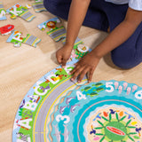 Melissa & Doug Round The Shore Tracks Cardboard Jigsaw Floor Puzzle and Wind-Up Vehicles – 48 Pieces, for Boys and Girls 3+ - FSC-Certified Materials Melissa & Doug