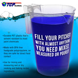TCP Global 5 Piece Set of Plastic Graduated Measuring and Mixing Pitchers - 500, 1000 Quart, 2000, 3000, 5000 ml Gallon Sizes - Pouring Cups, Measure TCP Global