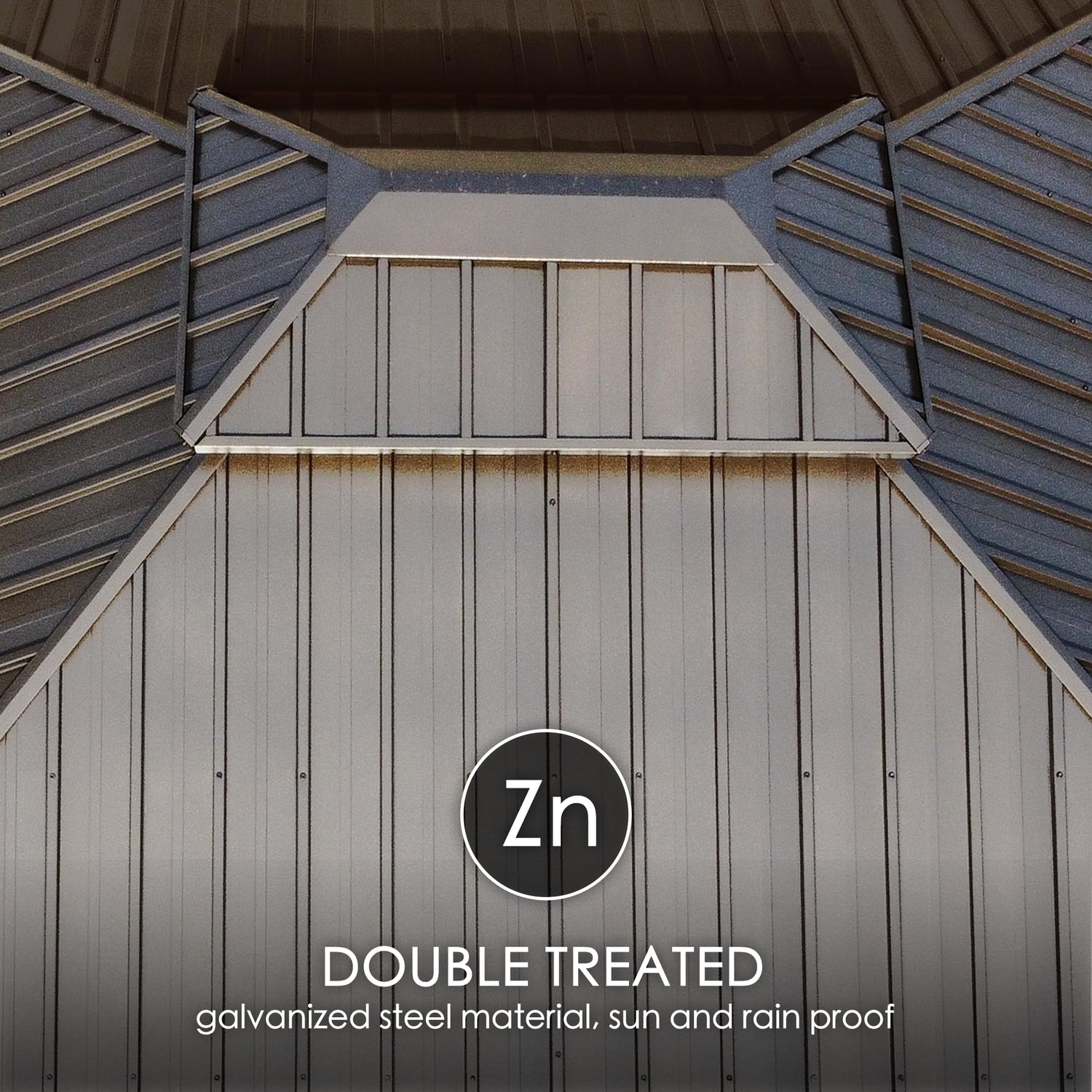 Kozyard Apollo 10’x12’ Hardtop Gazebo, Wooden Coated Aluminum Frame Canopy with Galvanized Steel Double Roof, Outdoor Permanent Metal Pavilion with Kozyard