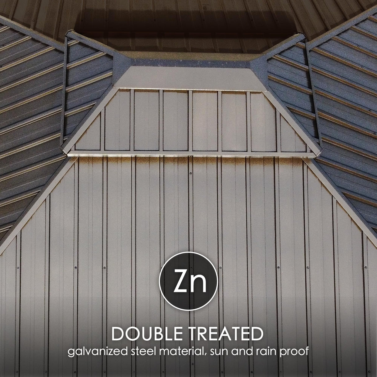 Kozyard Apollo 10’x12’ Hardtop Gazebo, Wooden Coated Aluminum Frame Canopy with Galvanized Steel Double Roof, Outdoor Permanent Metal Pavilion with Kozyard