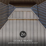 Kozyard Apollo 10’x12’ Hardtop Gazebo, Wooden Coated Aluminum Frame Canopy with Galvanized Steel Double Roof, Outdoor Permanent Metal Pavilion with Kozyard