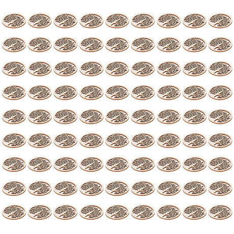48Pcs Organic Tree of Life, Mini Round Tree of Life Unfinished Wooden Plaque Wooden Tree Shape Craft Blank for Christmas, Wedding, Guestbook, HERCHR