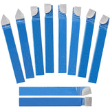 SENDUO 10PCS 1/4" Metal Lathe Tooling Carbide Tip Tipped Cutter Tool,C6 Bit Cutting Set,for Metal Lathe Turning, Boring, and Chamfering SENDUO