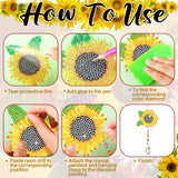 Tradder 6 Pcs 5D Sunflower Wind Chimes Kit Double Sided Butterfly Ornaments with Pendant for Summer Home Garden Hanging Ornament (2) Tradder