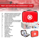 Travel-First Aid-Kit Car-Home 300PCS Survival-Kit Outdoor-Adventure - Small Portable Red Emergency Essential Sets Office Hiking Camping Business 1st Aid