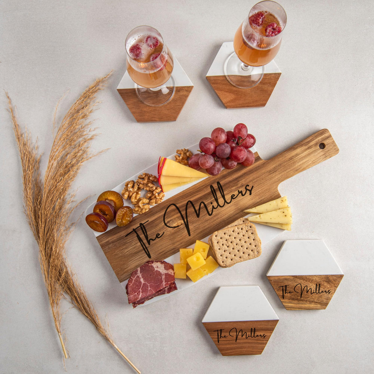 Personalized Cutting Board with Coaster set. Wedding Gift or Anniversary Gift. Custom Gift for Housewarming, Anniversary, Birthday, Christmas Gift craft corner house