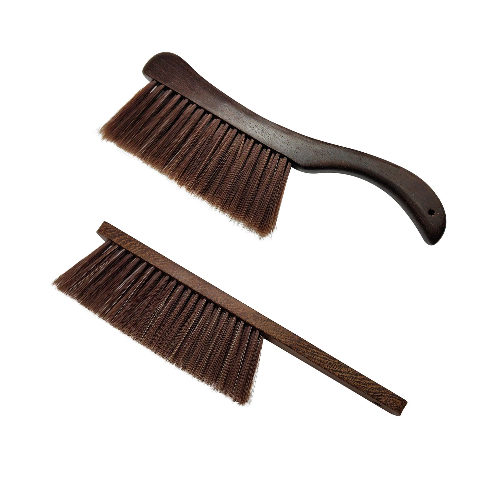 2 Pcs Wooden Hand Broom Brush, Dust Bench Brush Whisk Broom Soft Bristle Brush for Car Bed Furniture Clothes Couch Draft Sofa Fireplace Clothes - WoodArtSupply