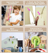 Puzzled 3D Puzzle Water Mill Set Wood Craft Construction Model Kit, Fun & Educational DIY Wooden Toy Assemble Model Unfinished Crafting Hobby Puzzle Puzzled