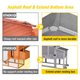 Aivituvin 80in Chicken Coop Mobile Hen House Outdoor Wooden Poultry Cage with Wheels Nesting Box Run Aivituvin