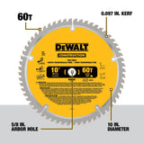 DEWALT 10-Inch Miter / Table Saw Blades, 60-Tooth Crosscutting & 32-Tooth General Purpose, Combo Pack (DW3106P5) DEWALT