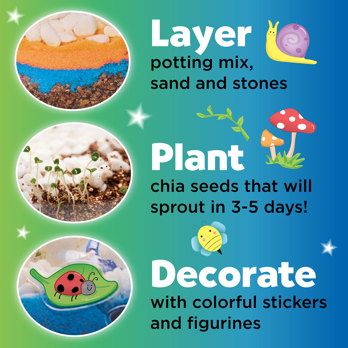 Creativity for Kids Plant and Grow Woodland Forest: Terrarium Kit Activities for Kids, Educational Science and Crafts for Kids Ages 6-8+, Unique Creativity for Kids