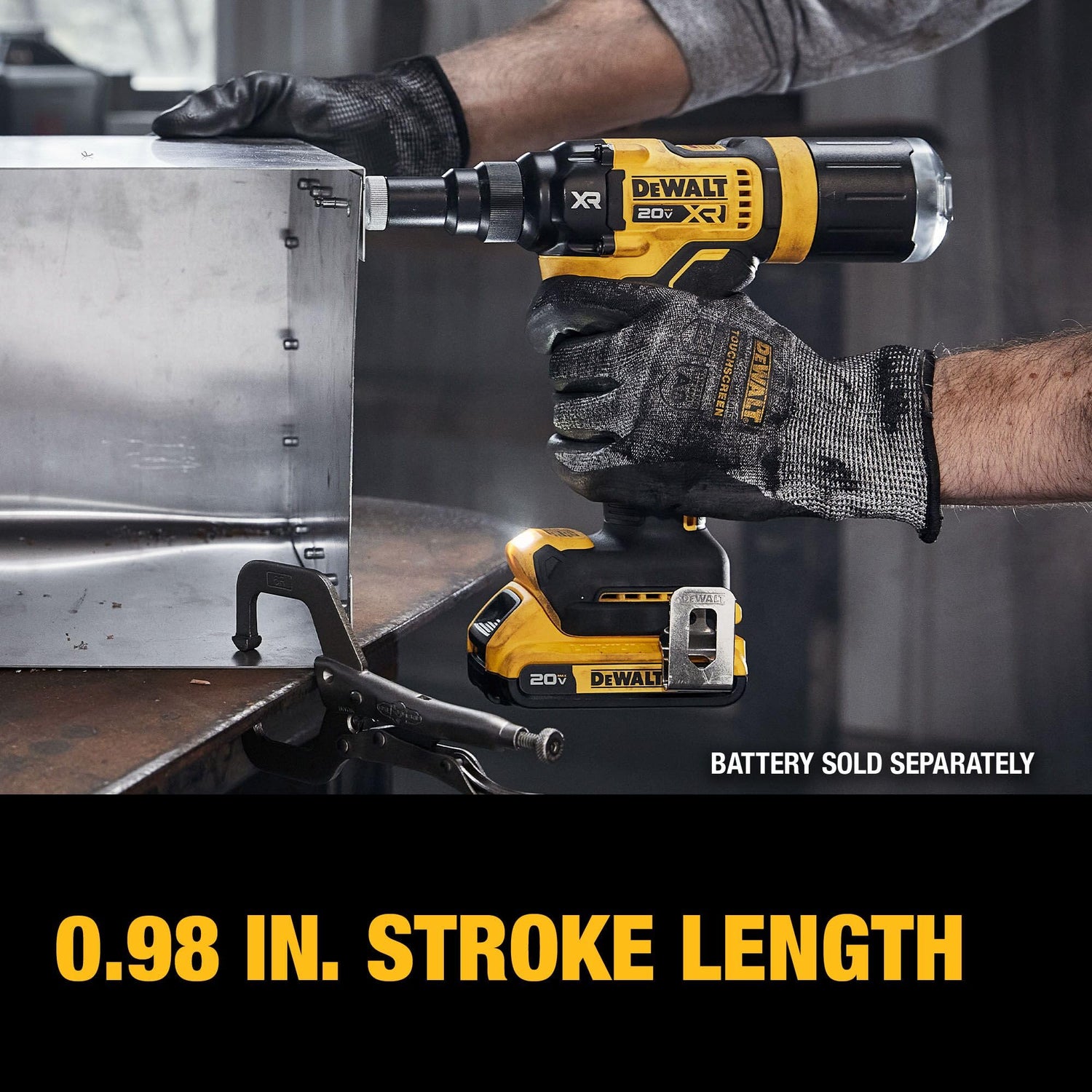 DEWALT 20V MAX XR Cordless Rivet Tool, 3/16", Bare Tool Only (DCF403B), Large DEWALT