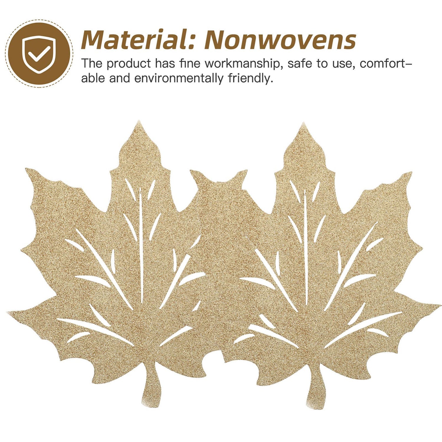 VOSAREA 2pcs Thanksgiving placemats Felt Place mats Thanksgiving Autumn Maple Leaves Cutout Felt Coasters Autumn Harvest Table mats Orange Suit VOSAREA