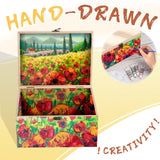 Yookeer 2 Pcs Large Unfinished Wooden Box with Hinged Lid and Front Clasp, Rectangle Unpainted Crafts DIY Wood Boxes Treasure Chest Stash Box for Art Yookeer