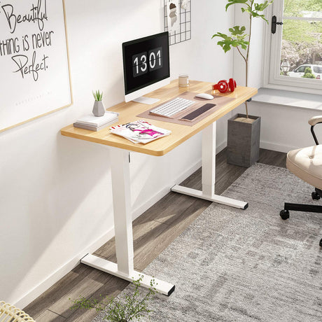 FLEXISPOT Standing Desk 48 x 24 Inches Whole-Piece Desktop Height Adjustable Desk Electric Sit Stand Up Desk Home Office Desks Computer FLEXISPOT