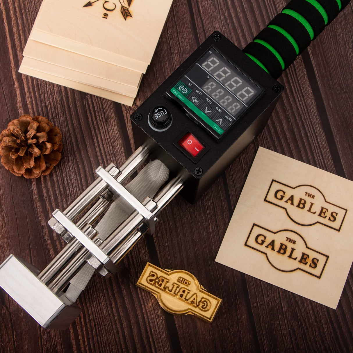 Customisable Electric Branding Iron with Digital Control for Wood and Leather Crafts STAMTECH