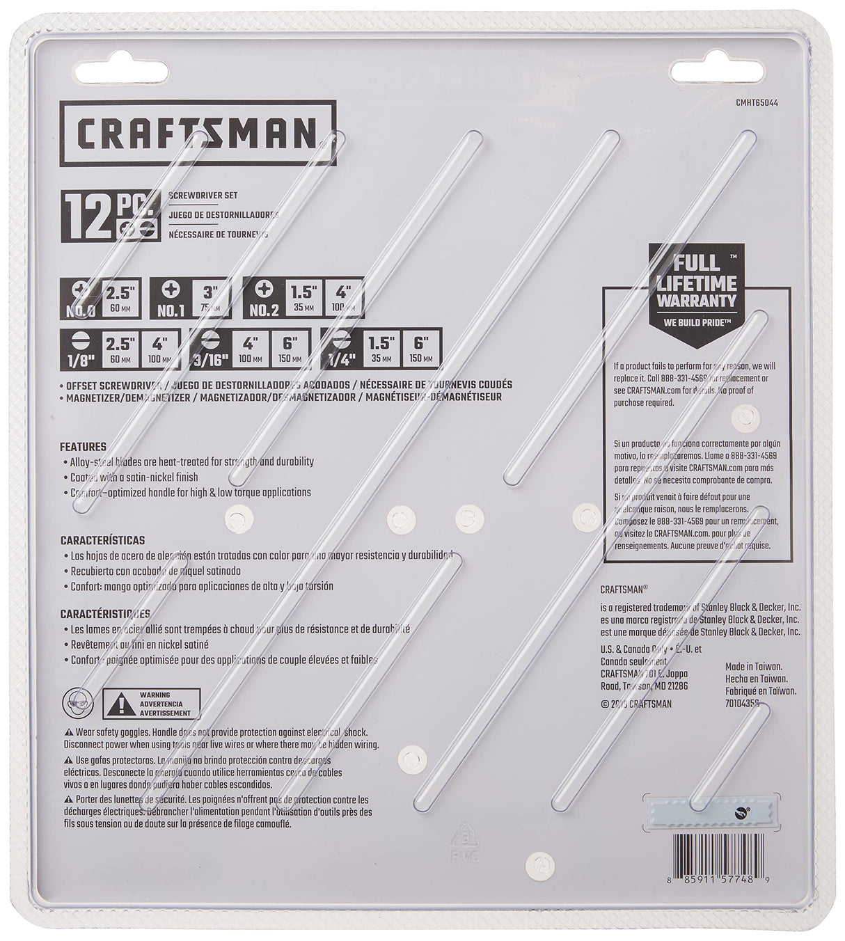 CRAFTSMAN Screwdriver Set, Assorted, 12Piece (CMHT65044) Craftsman