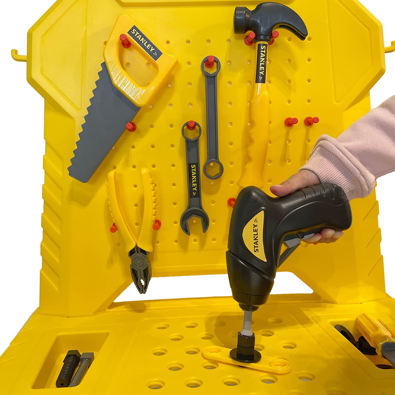 STANLEY Jr. Pretend Play Workbench & Power Drill & Toolset - 140 PCS STANLEY Jr.