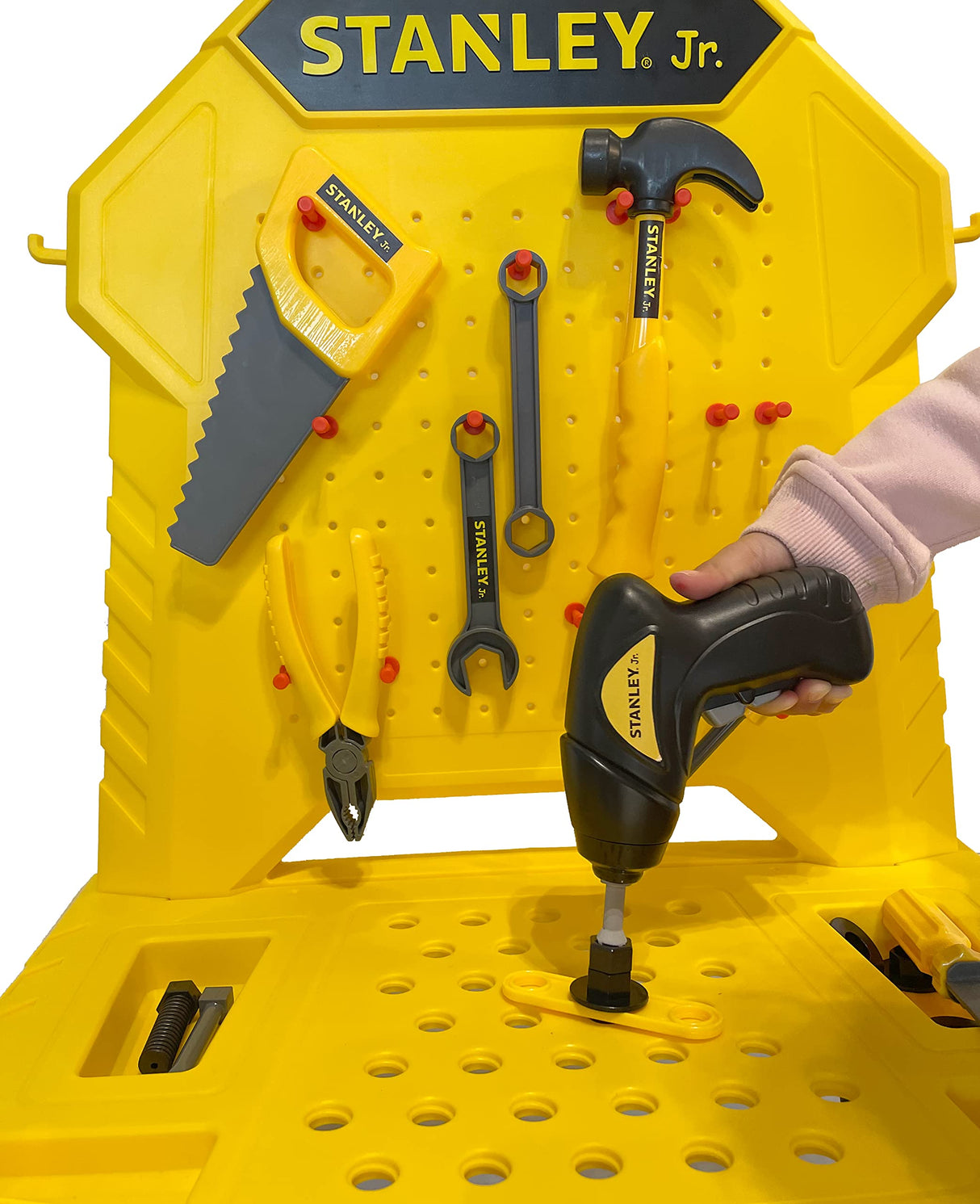 STANLEY Jr. Pretend Play Workbench & Power Drill & Toolset - 140 PCS STANLEY Jr.