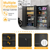 Waqiv Large Space Metal Storage Cabinet with Doors and Shelves, Locking Garage Storage Cabinet, 72'' H Filing Cabinet for Home and Office, Black, 36" Waqiv