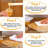 27 Pieces Wood Wax Applicator, Includes 15 White Non-Woven Pads 2 Terry Cloth Buffing Towels and 10 Stirring Sticks for Polishing Cutting Board and Oudain